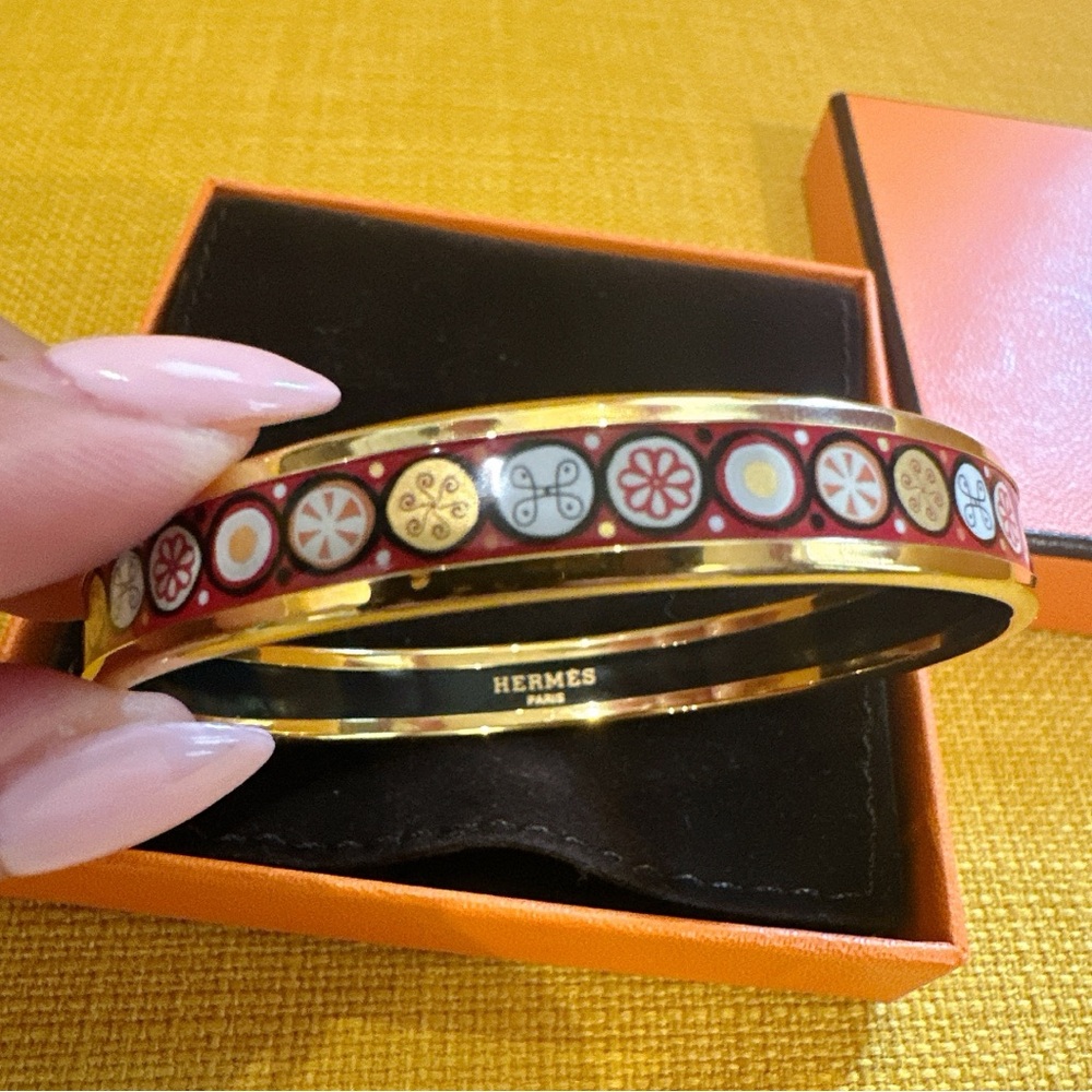 Hermès Cloisonné Enamel Bangle Bracelet - Picture 3 of 6